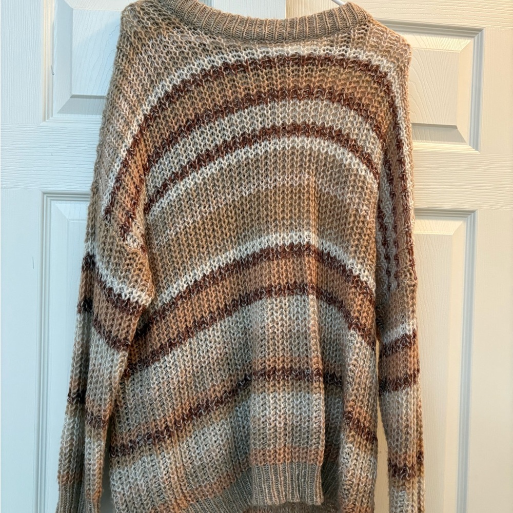 Striped Brown and Cream Women's Sweater
